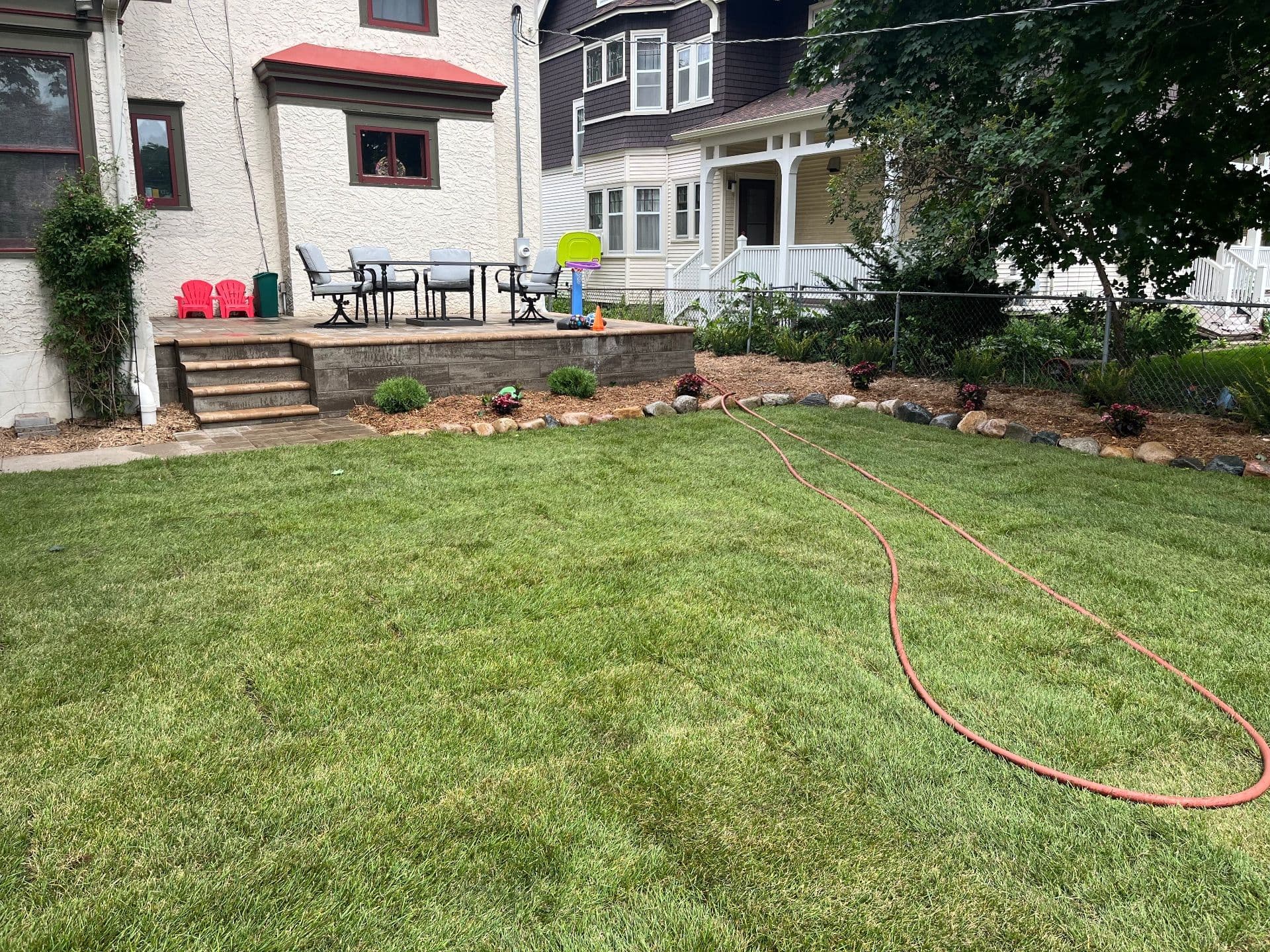 Gallery photos for Backyard Transformation with Fire Pit and Lush Landscaping: Image #4