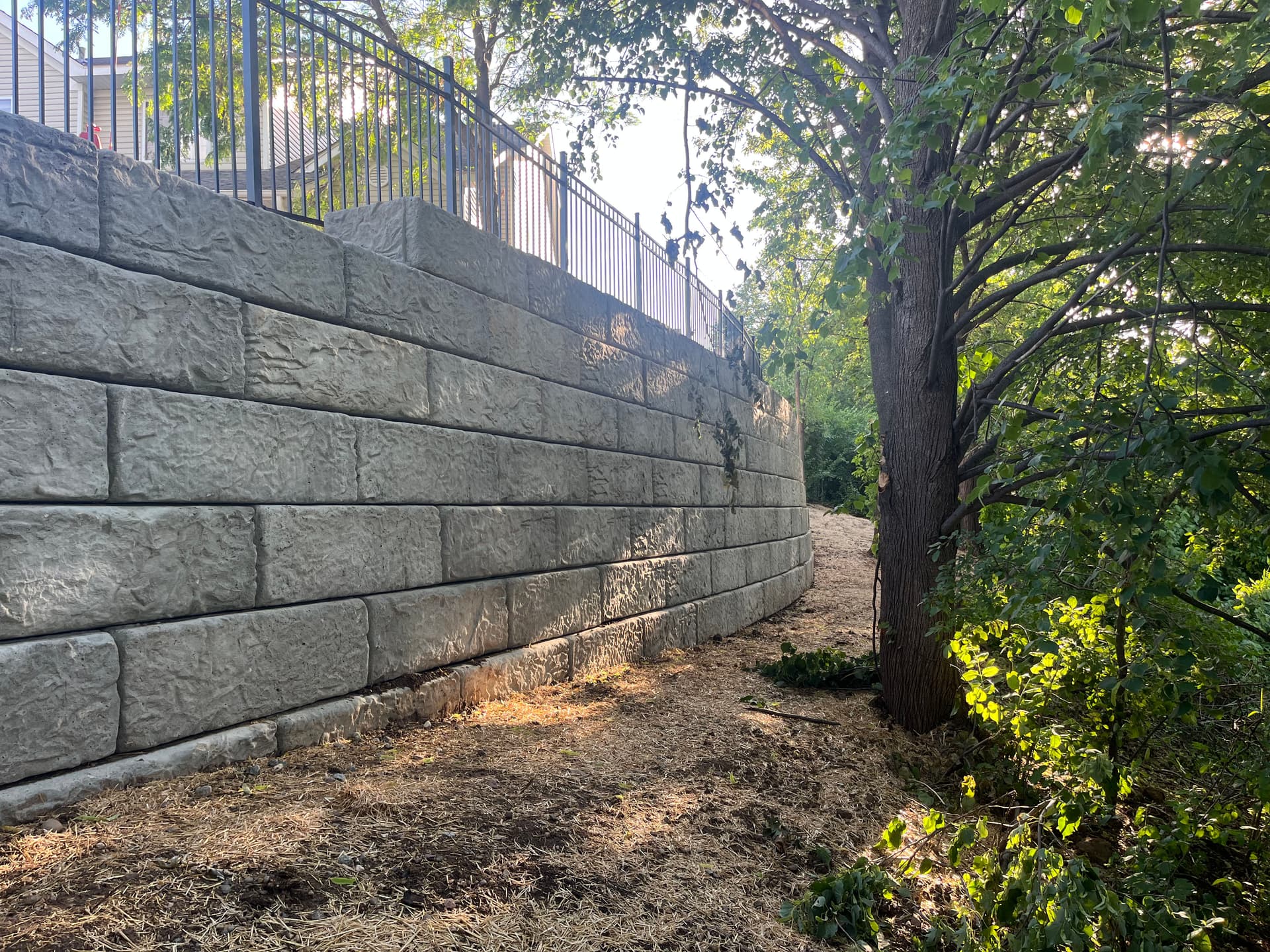 Failing Retaining Wall Replaced with Recon Big Block in Woodbury image