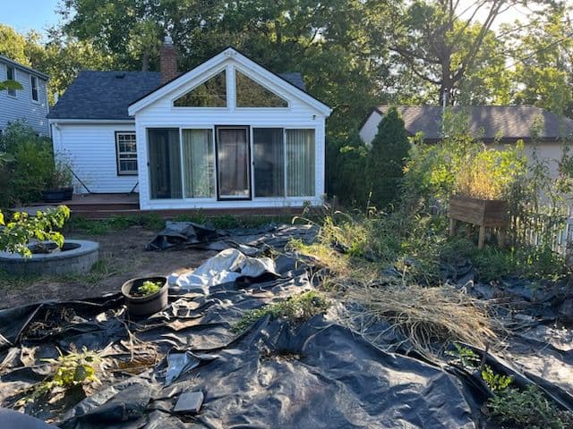 Backyard Makeover with Paver Patio and Fire Pit in Twin City