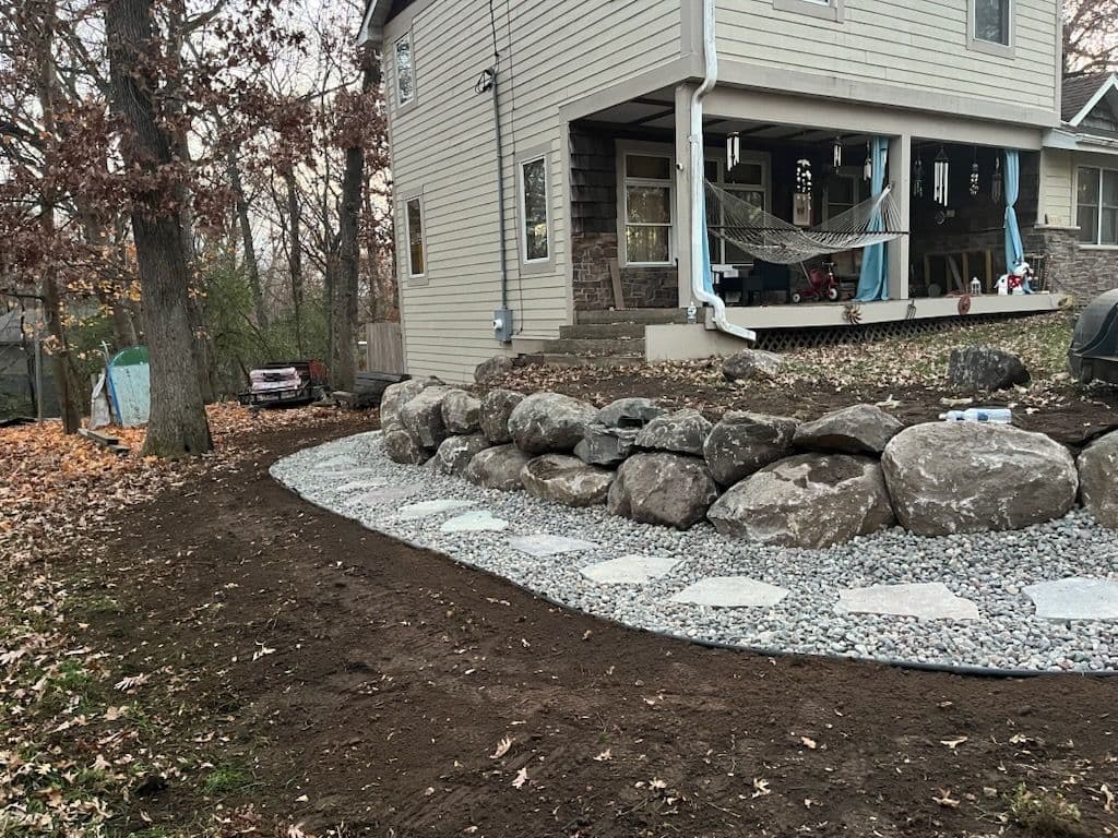 Project Rustic Boulder Wall and Stone Path in Lake Elmo image
