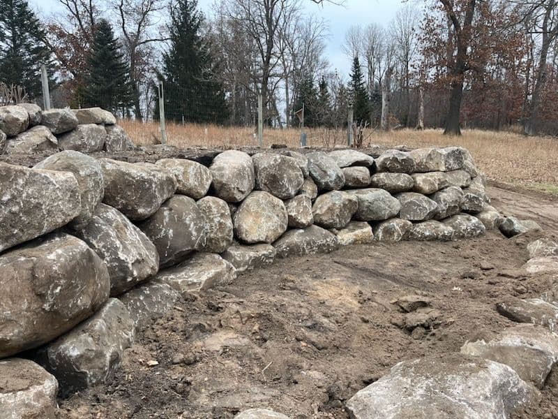 Stunning Boulder Wall in Forest Lake Minnesota image