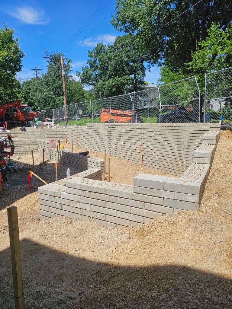 Retaining Wall Construction Elevates St. Paul Library image