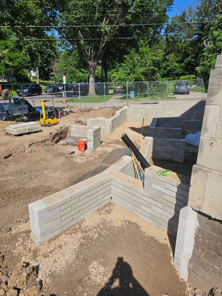 Gallery photos for Retaining Wall Construction Elevates St. Paul Library: Image #1