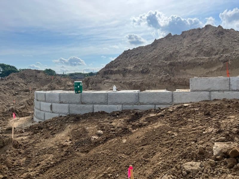 Massive Retaining Wall Project in Bloomington image