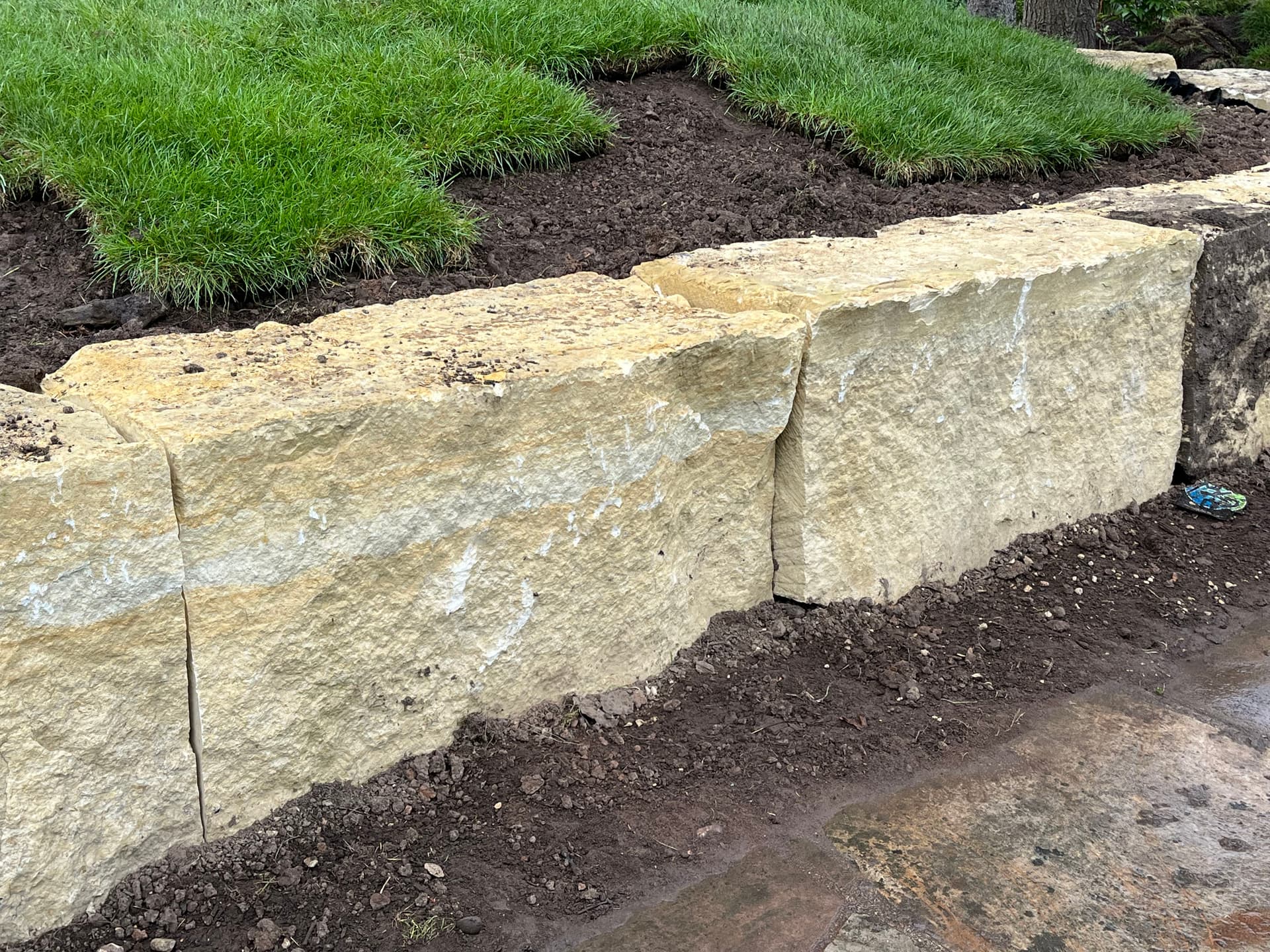 Gallery photos for Limestone Boulder Retaining Wall Frames a Septic Mound in Dellwood: Image #1