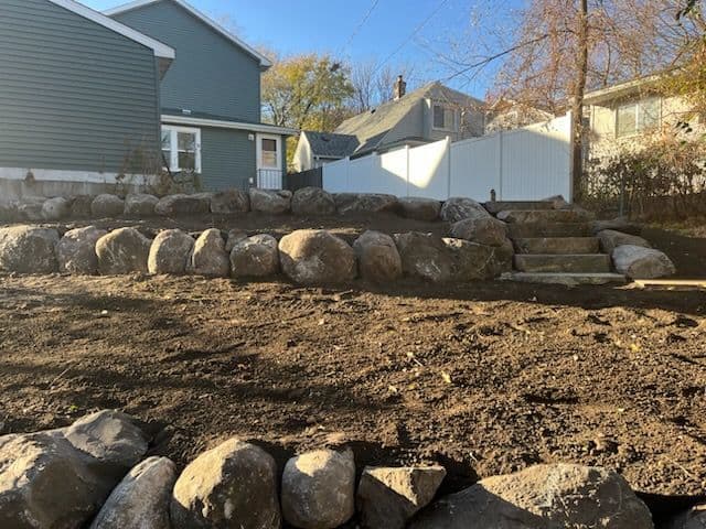 Gallery photos for Boulder Walls and Steps Create Stunning Yard in St. Paul: Image #2